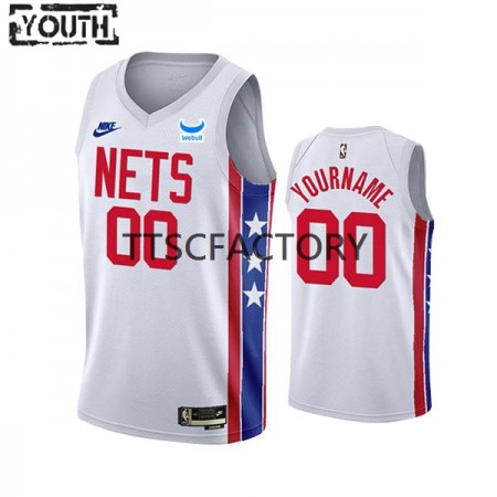 Kinder NBA Brooklyn Nets Trikot Benutzerdefinierte Nike 2022-23 Classic Edition Weiß Swingman